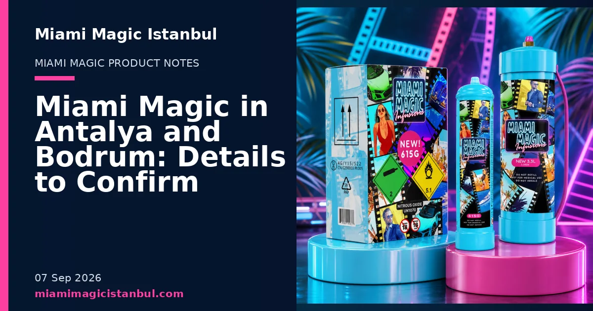 Miami Magic Istanbul blog cover showing product cylinders in a studio setting