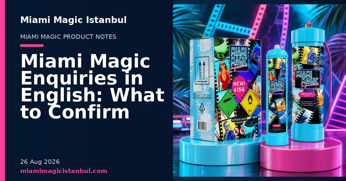 Miami Magic Istanbul blog cover showing product cylinders in a studio setting