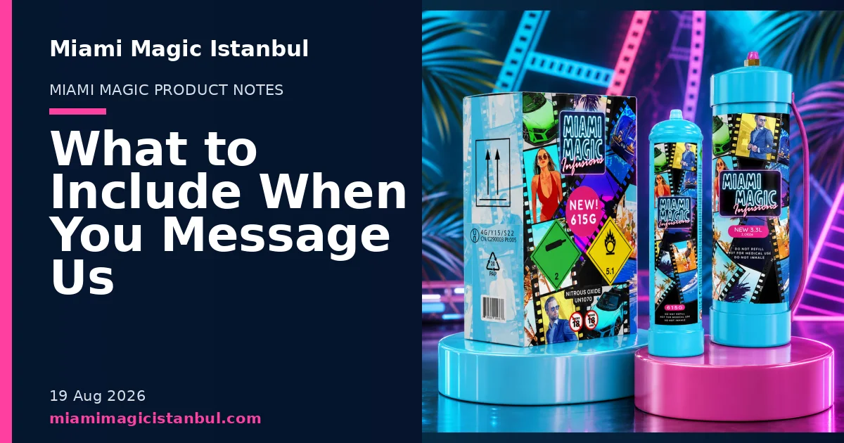 Miami Magic Istanbul blog cover showing product cylinders in a studio setting